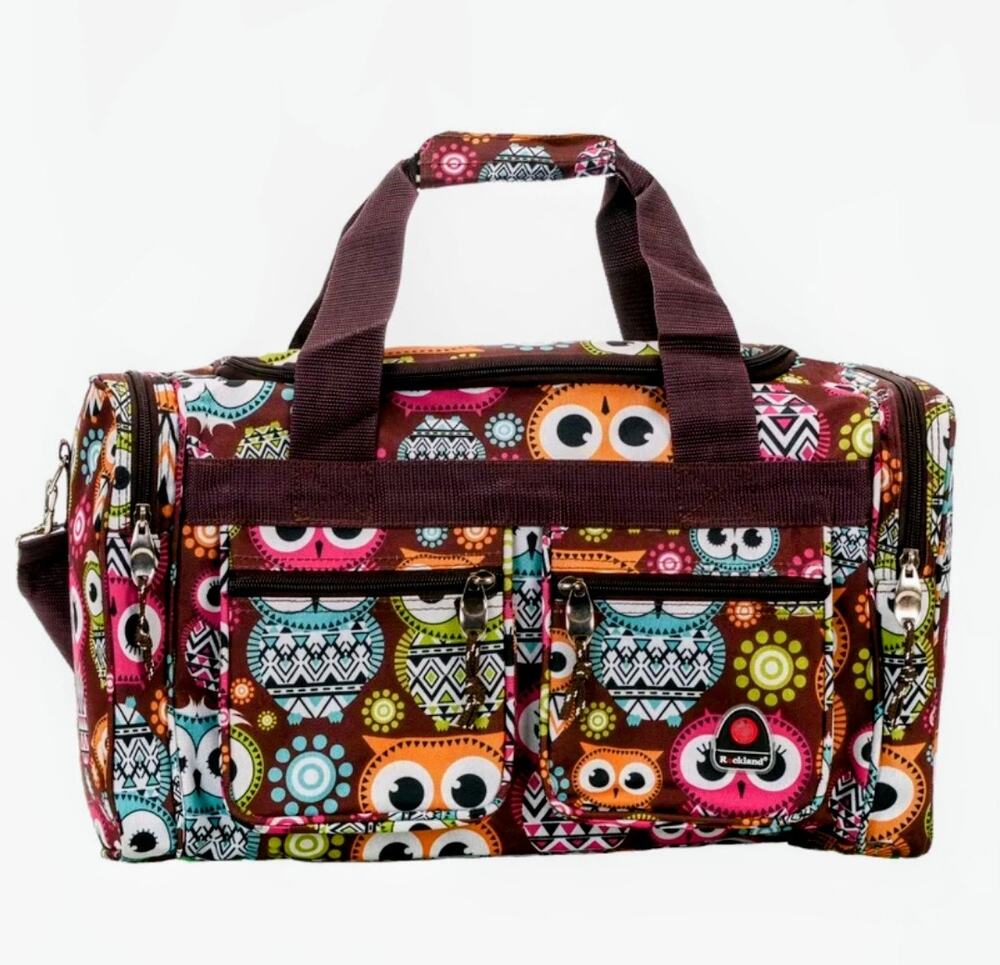 Rockland 19" Polyester Owl Multi-Color Brown Duffel Bag